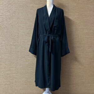 Kenneth Cole Sleepwear Silk Robe Mens S/M Black